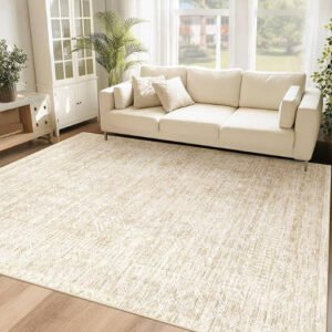 CECGMAT 6x9 Area Rugs for Living Room: Washable Moroccan Geometric Boho Rug Farmhouse Non Slip Stain Resistant Large Rug