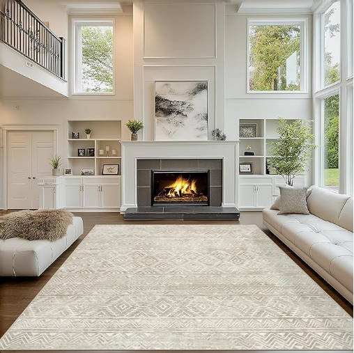 CECGMAT 6x9 Area Rugs Washable Rug: Anti-Skid Abstract Modern Living Room Rug Soft Thin Carpets Indoor Floor